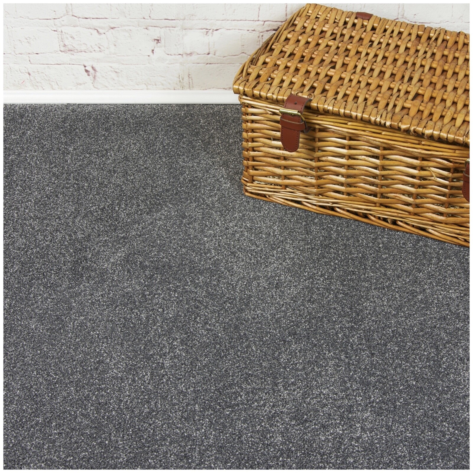 ELITE 40oz Twist Carpet Dark Grey 5m Wide Carpet Remnant/Roll End