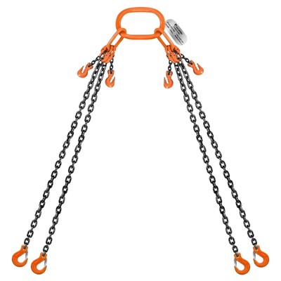 Lift Chain Sling With Hooks 10ft 4 Way X 5/16 Inch 11000lbs 5 Ton For Chains Lif