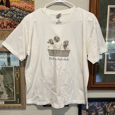 Vintage 1997 William Wegman RARE Rub-a-dub-dub Weimaraner Art Shirt Size Medium