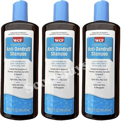 3 - Therapeutic Plus T Gel Anti-Dandruff Shampoo Coal Tar 16 OZ  Each - T Gel 