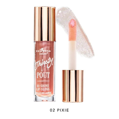 Italia Deluxe Thirsty Pout Lip Gloss Hi-Shine Women's Tinted Translucent Gloss
