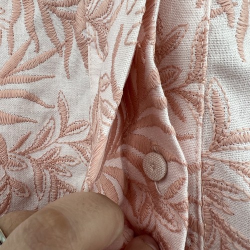 Pre-owned Tuckernuck Women's Pink Embroidered Floral Porcelain Dress Sz Xs No Belt In White