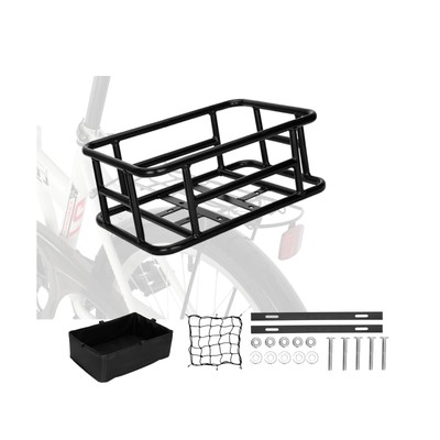Upgraded Rear Bike Basket with Cargo Net and Black Thickened Liner,Universal ...