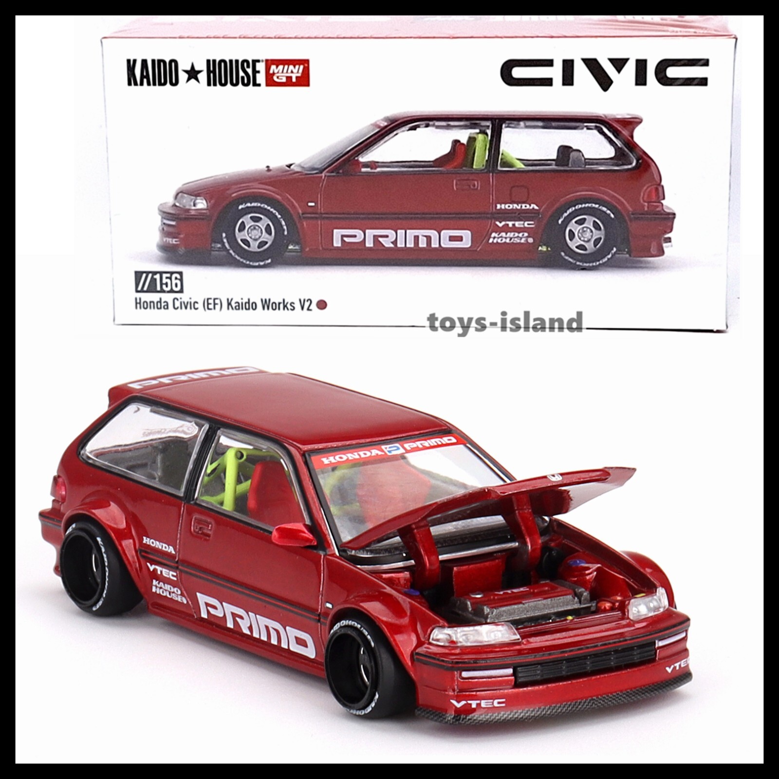 ミニカー Kaido House Honda Civic Mini GT x Kaido House Collab Honda Civic (EF) Kanjo V1 #139
