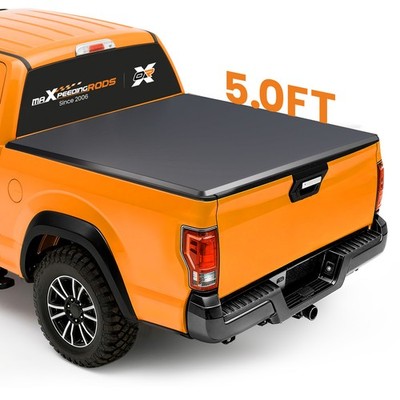 5ft Black Bed Soft Tonneau Cover Roll Up for Nissan Frontier 2005-2025 W/ Lamp
