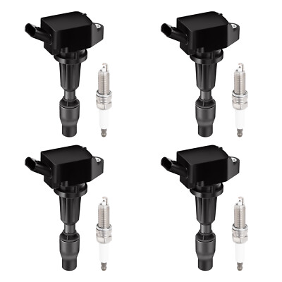 4Pack Ignition Coil & Spark Plug For Kia Optima Hyundai Sorento Sportage 2.4L