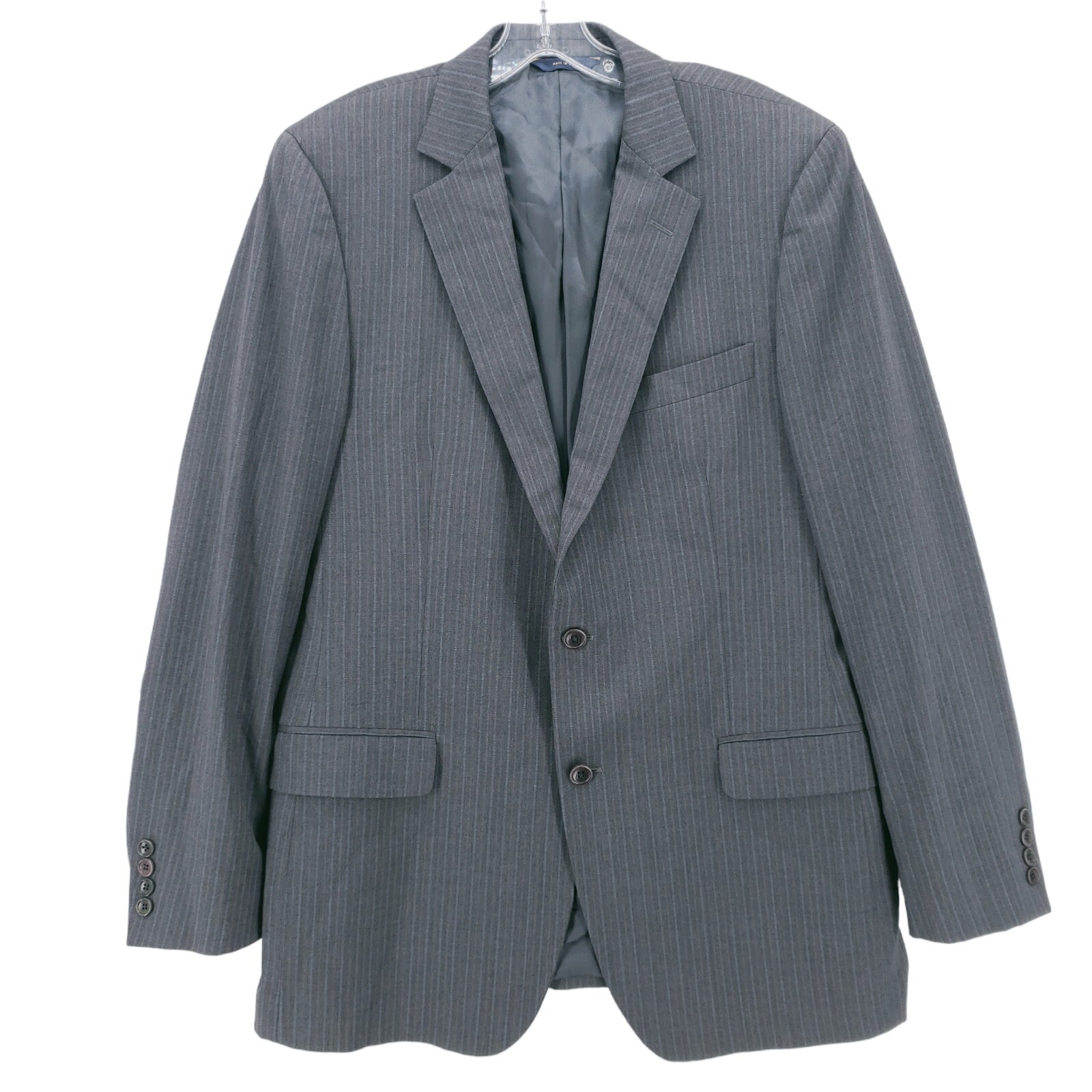 Brooks Brothers 1818 Fitzgerald Wool Blazer Sport Coat Gray Striped ITALY 43 L