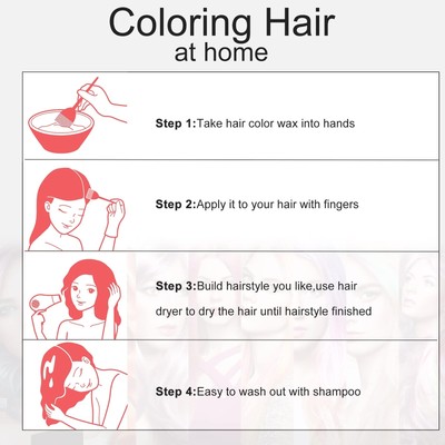 6 Colors Hair Color Wax Dye-6 in1 Temporary Instant Unisex Natural Hair Color...