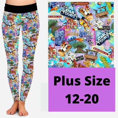 Magic Kingdom Happiest Place on Earth Women's Leggings TC Plus Size 12-20