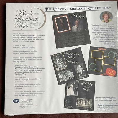 Creative Memories 12x12 Original Scrapbook Black Refill Pages 15 Sheets  NEW