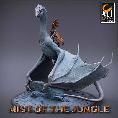 Prehistoric Wyvern Mounted Amazon General - Mist of the Jungle - Lord of the Pri