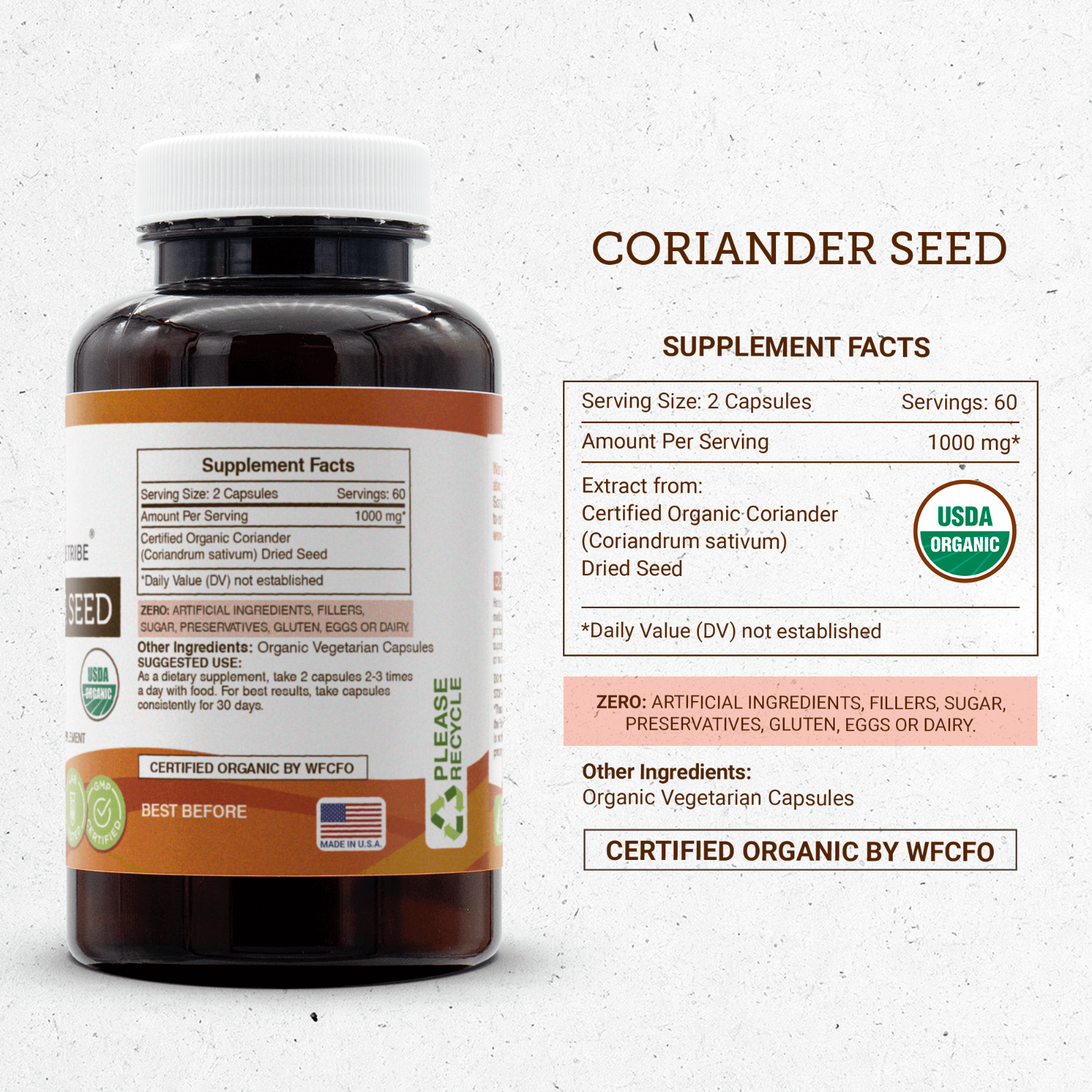 Secrets Of The Tribe Coriander Seed Capsules, 500 mg 