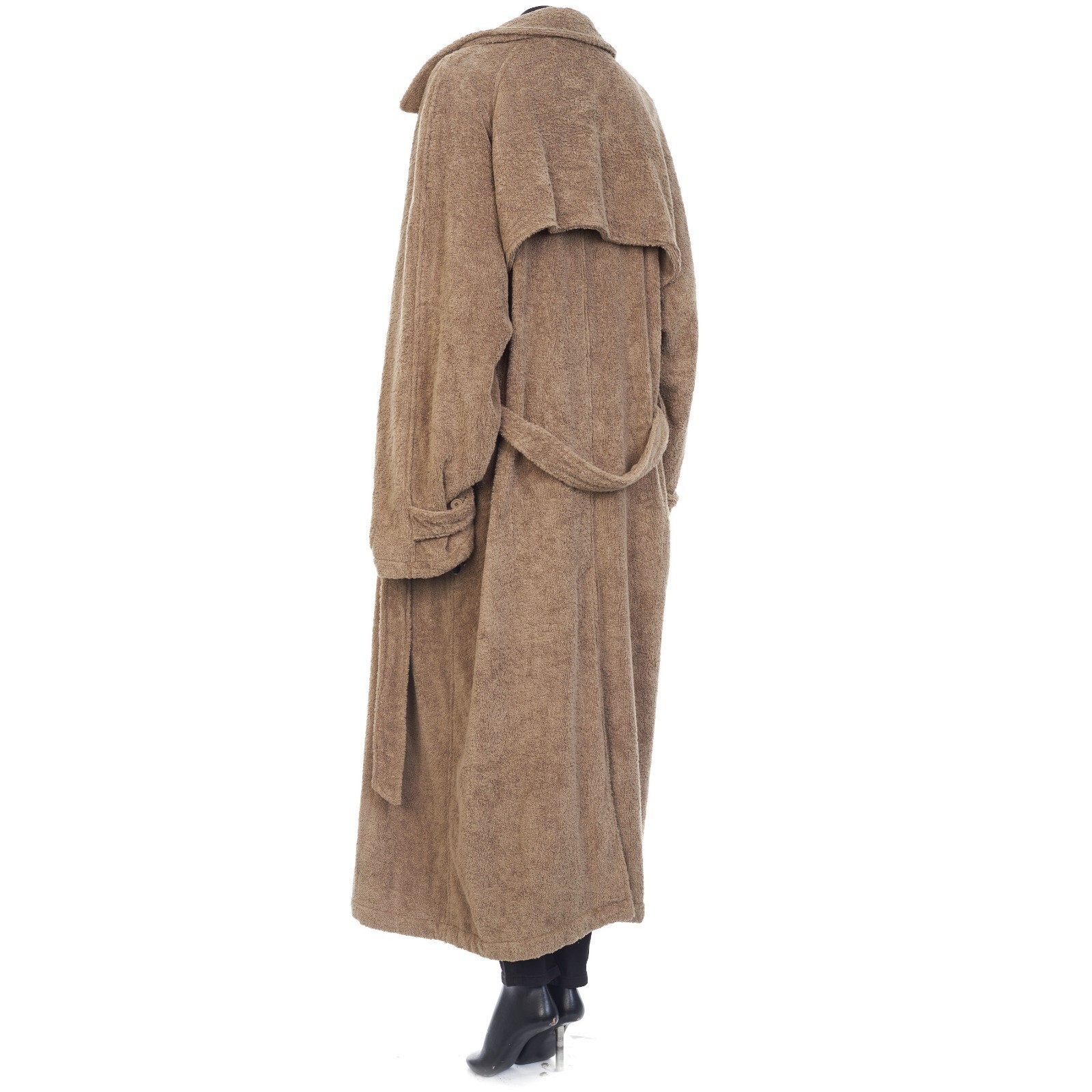 Pre-owned Balenciaga 2790$ Double-breasted Towel Trench Coat In Neutral Beige