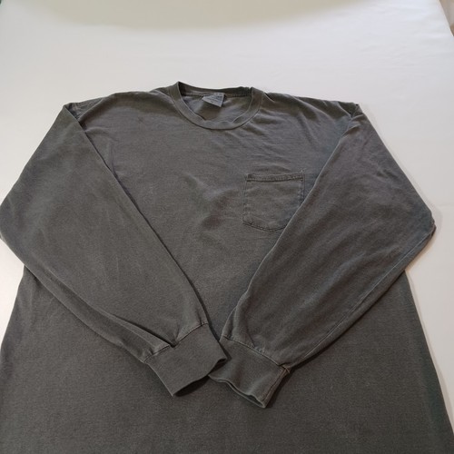 Port & Company Crewneck Men's Gray Cotton T-Shirt Long Sleeve Size XL