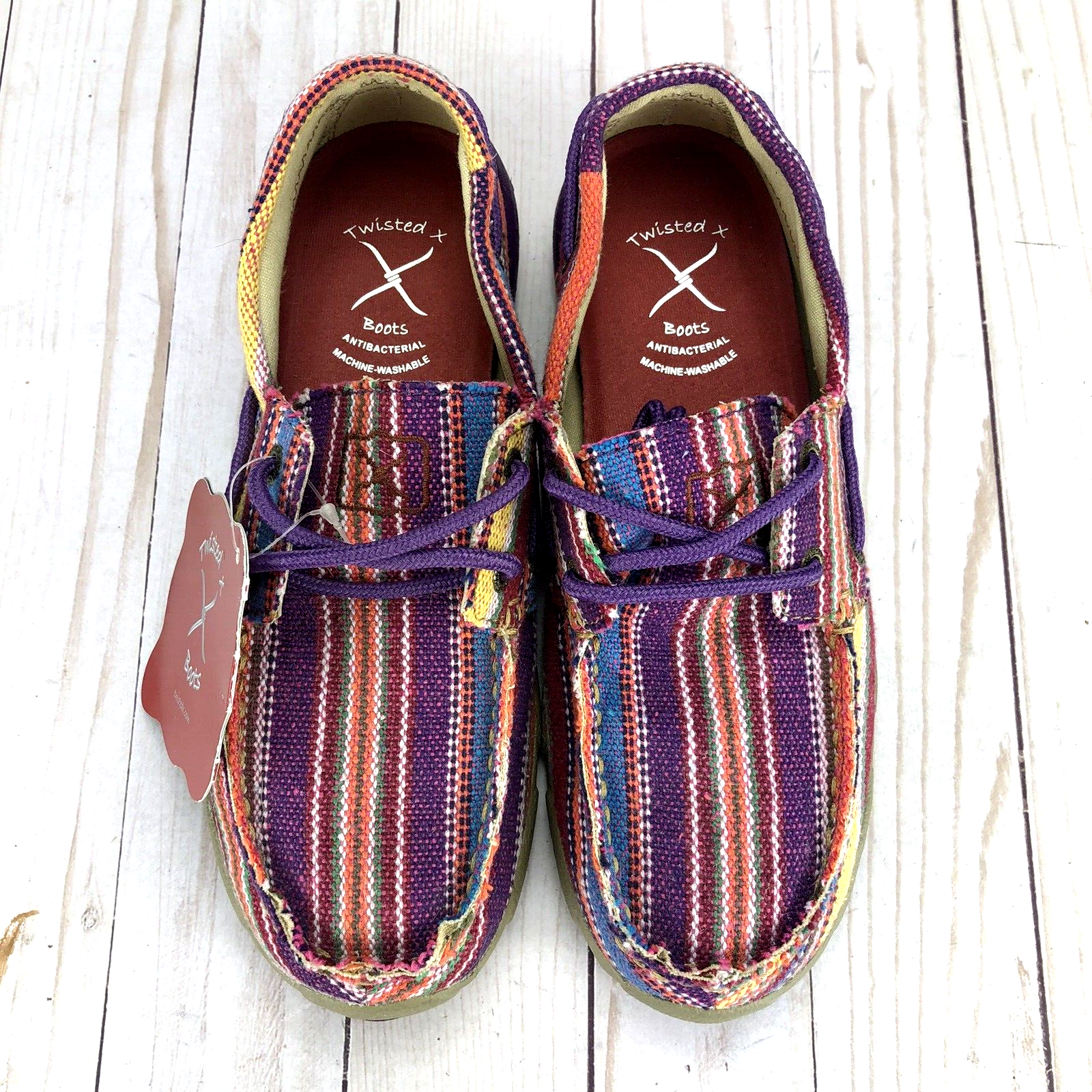Twisted X Serape Boat Shoes Driving Moc Toe Purple Multi  display picture 1