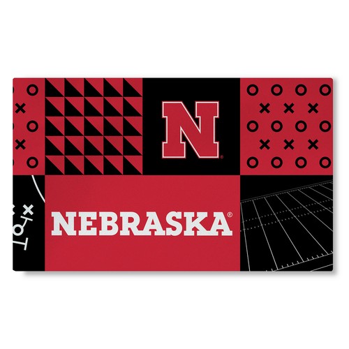 Моющийся коврик для гостиной с цветными блоками Northwest NCAA Nebraska Cornhuskers, 36x60