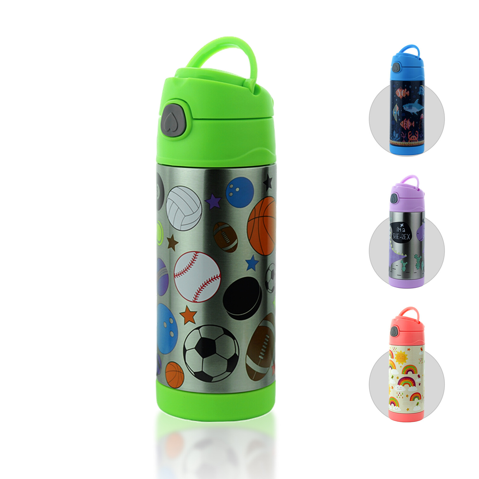 W/ Straw & Lid Leak Proof Double Walled