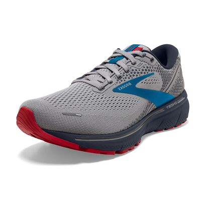 Мужские кроссовки Brooks Ghost 14, серый/синий/красный, 7,5 D Medium US