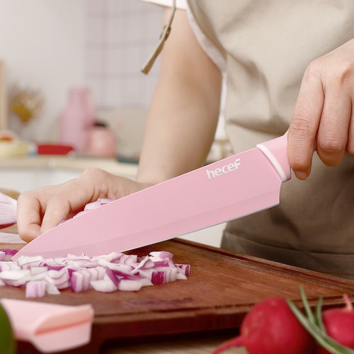 6Pcs Kitchen Knife Set Stainless Steel Colour Coded Non-Stick Cooking Knife Set