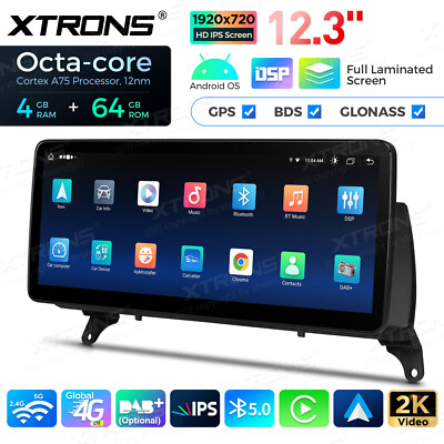 4G Android 13 8-Core CarPlay Car GPS Stereo Nav BT For BMW X5 E70 X6 E71 2007-10