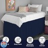 SGI bedding Dorm Bed Skirt Twin XL 32 Inch Drop Length - Navy Blue, Ruffled Pattern College Dorm Room Bed Skirts - Split Corner, Easy Care, Wrinkle Free 1800 Series Microfiber Bed Skirt