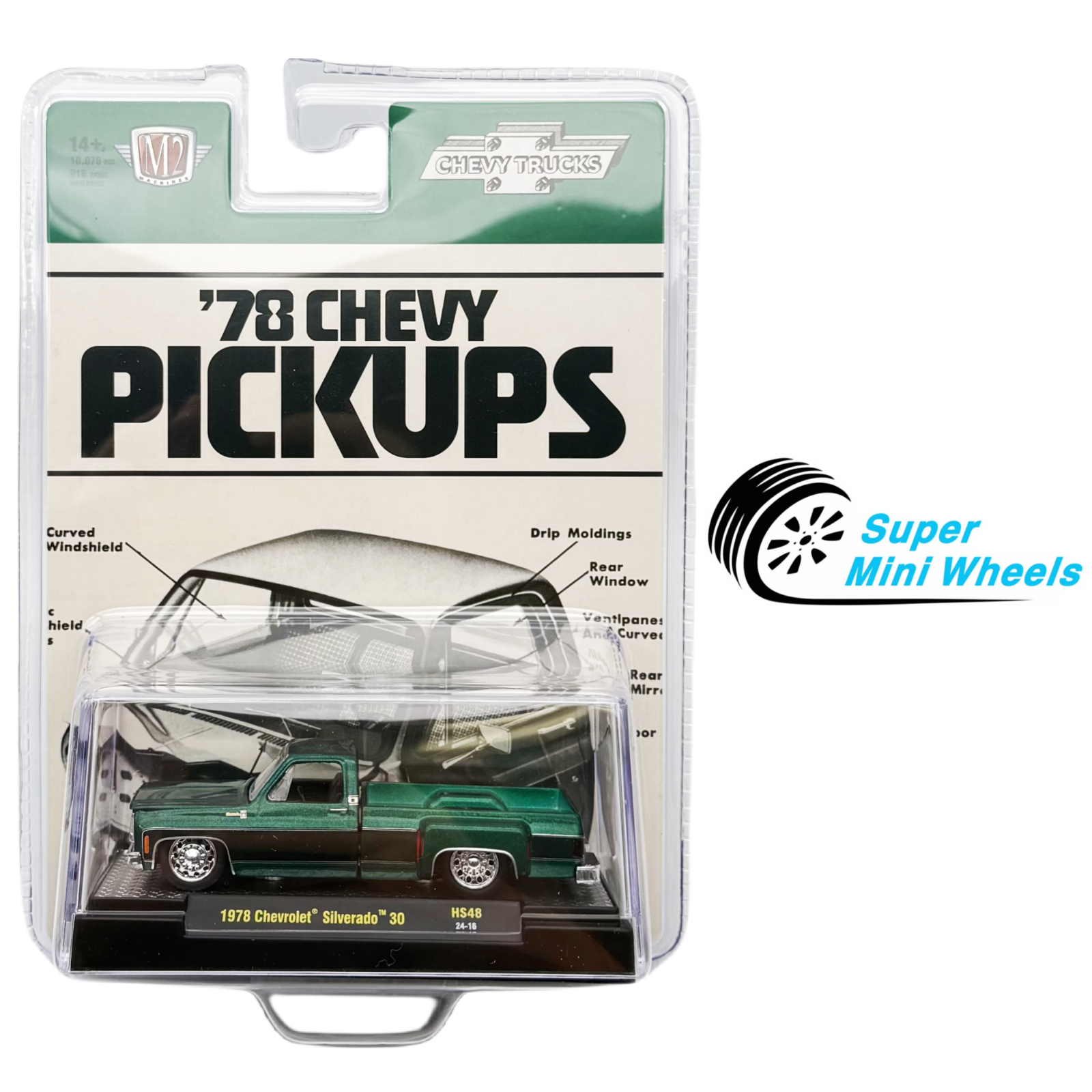 M2 Machines 1:64 1978 Chevrolet Silverado 30 – Green- 31500