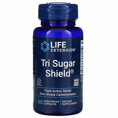 Life Extension Tri Sugar Shield 60 растительных капсул полностью натуральный