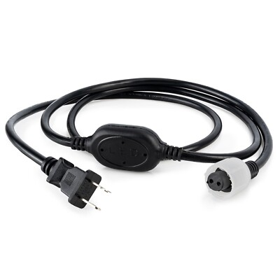 5ft LED Rope Power Cord w/Connection Cap for 3/8'' LED Rope Lights up to 150ft