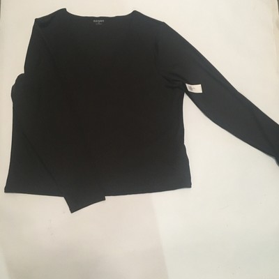 Old Navy Long Sleeve Double Layer Sculpting Cropped T-shirt XXL Black