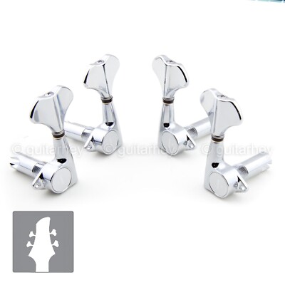 NEW Gotoh GB707 4-String Bass Machine Heads L2+R2 Tuners Set Keys 2x2 - CHROME