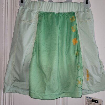 Pearl Izumi Symphony Cycling Skort Skirt Light Green Flowers Chamois Sz Sm NWT 