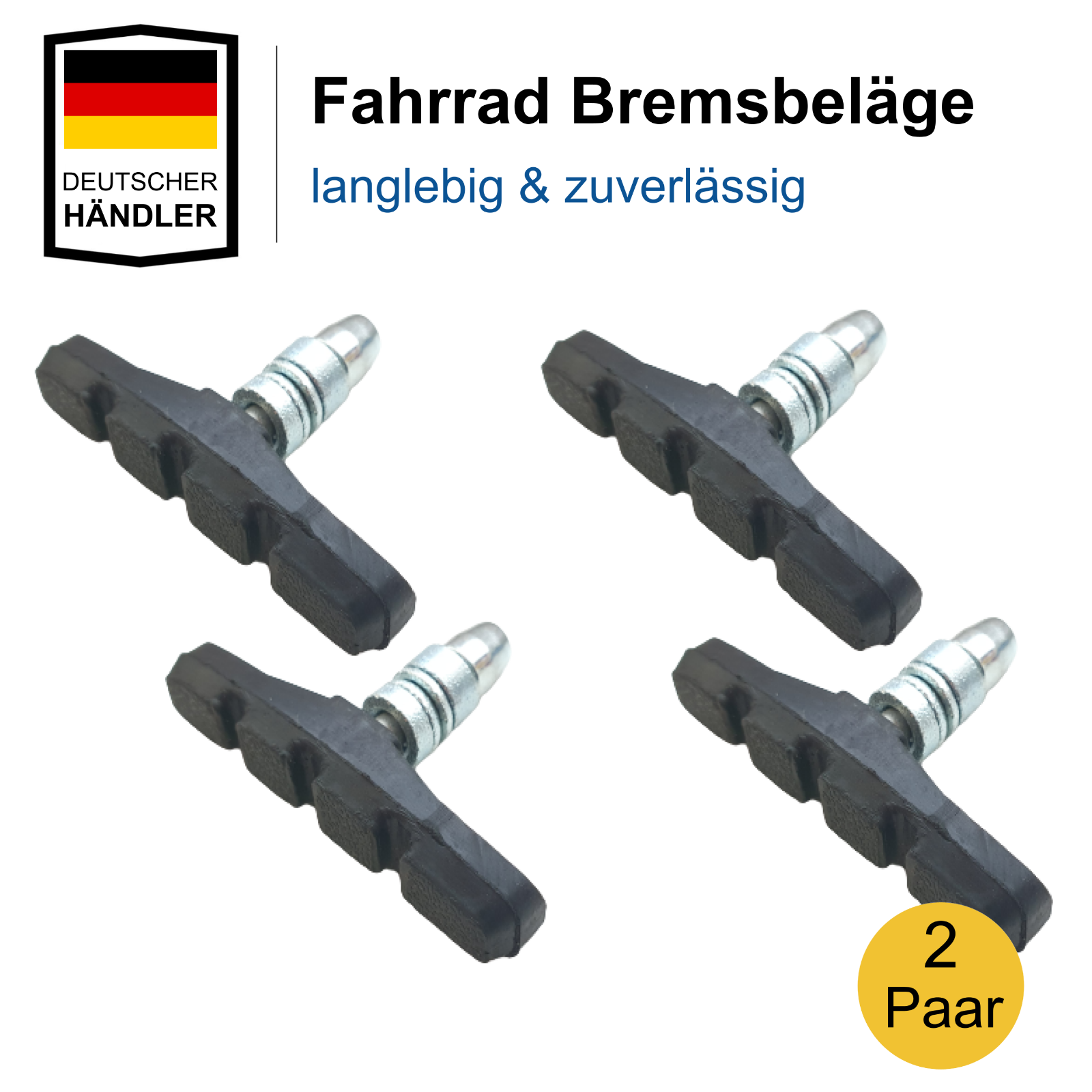 Fahrrad Bremsbeläge 4 Stück 2 Paar Bremsschuhe Shimano Sram Tektro Kompatibel 