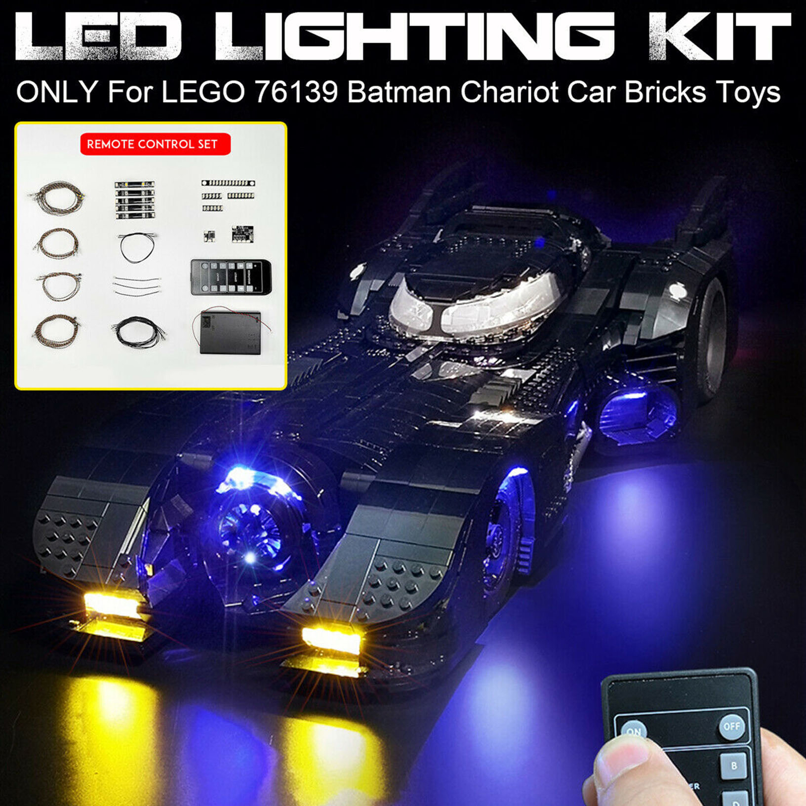 Led Light Kit For 76139 Superheroes 1989 Batmobile Remote Control Set US