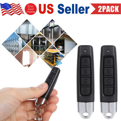 2PCS Universal Garage Door Remote 433mhz Electric Cloning Control Key Fob Opener