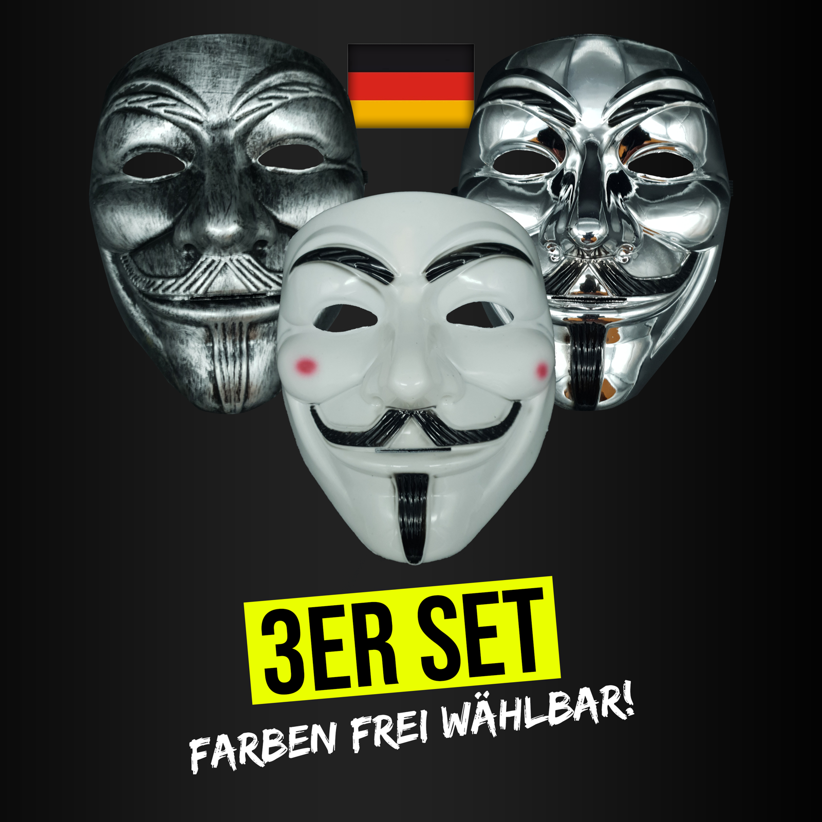 Vendetta Maske Anonymous Fawkes Halloween Karneval Fasching Demonstration Acta