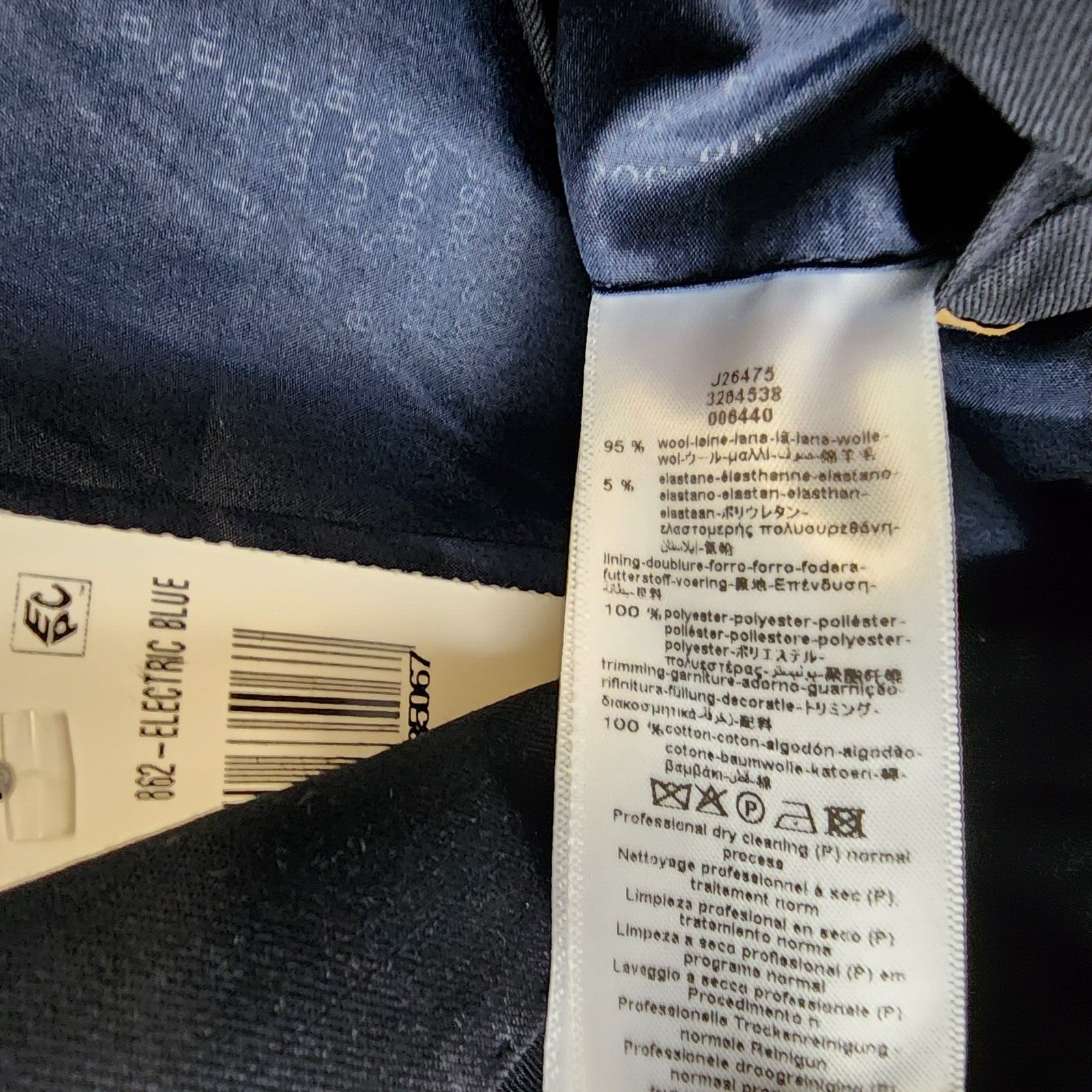 Boss Kidswear Wool Blend Suit Jacket Boys' 8Y Electric Blue Two Button Front L/S - Picture 12 of 12