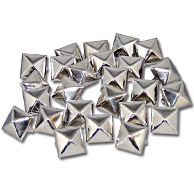 SQUARE PYRAMID STUDS WITH 2 PRONGS, 10MM X 10MM, GOLD OR