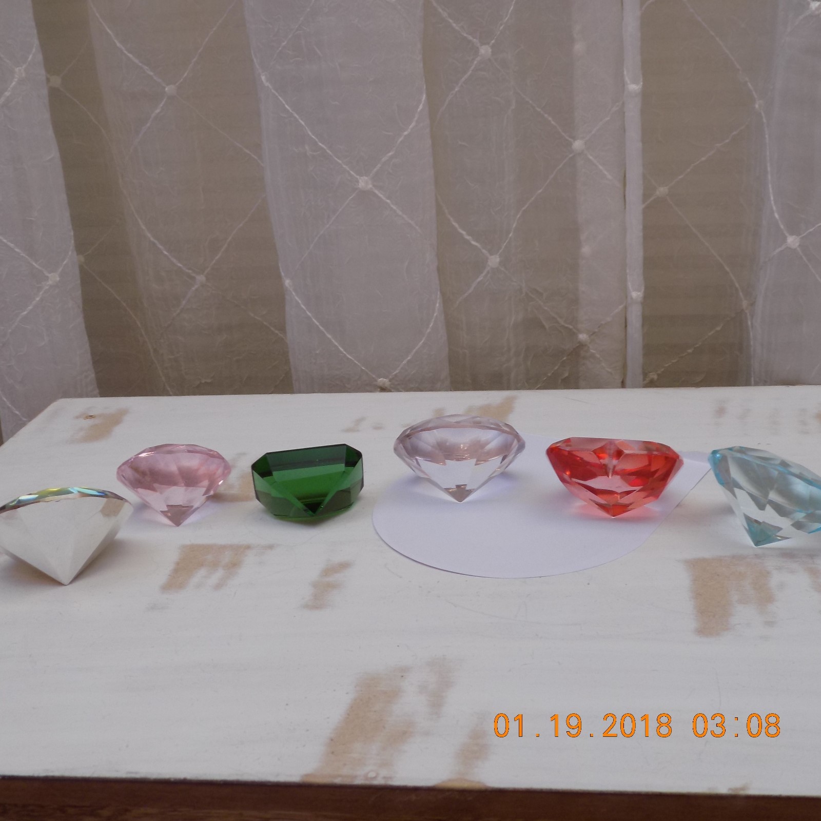 six collectable jewel or jem paper weights or baubles