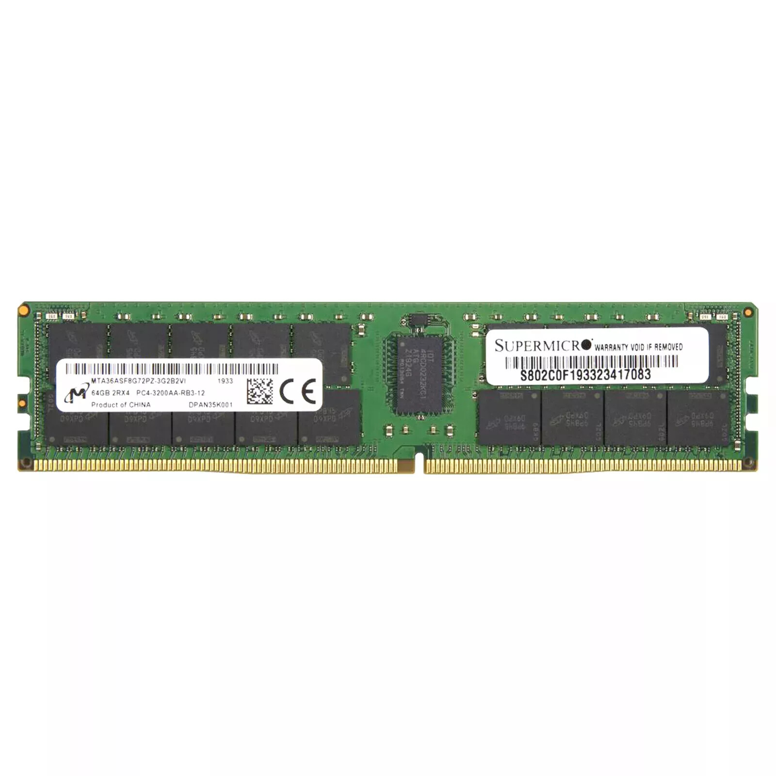 16GBx4枚 64GB Micron DDR4 2666 ECC REG MICRON 16GB PC4-2666V-U UNBUFF Non ECC 2RX8 Memory UDIMM