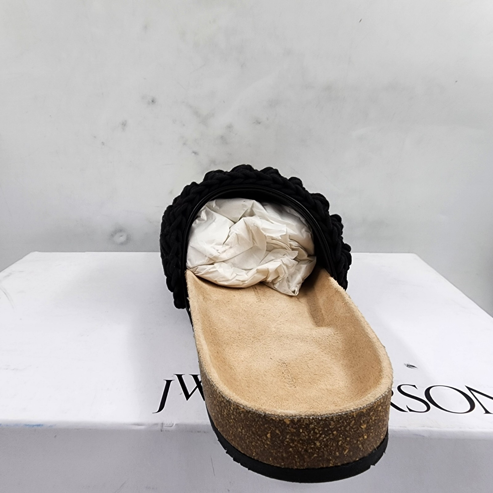 JW Anderson Popcorn Crochet Slip On Slide Sandals Men's 43/10US Black Open Toe - Picture 13 of 19