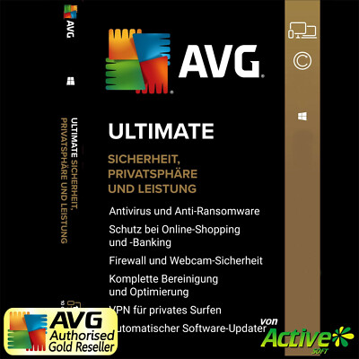AVG ULTIMATE 2024 1 PC 1 Jahr | TuneUp, Internet Security, VPN, AntiTrack |2023