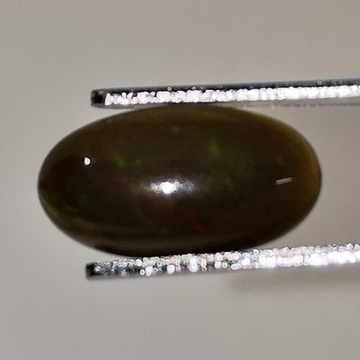 Opale noire traitée d'Ethiopie - Cabochon 1.58 Carat - 12.0 x 6.5 x 3.7 mm