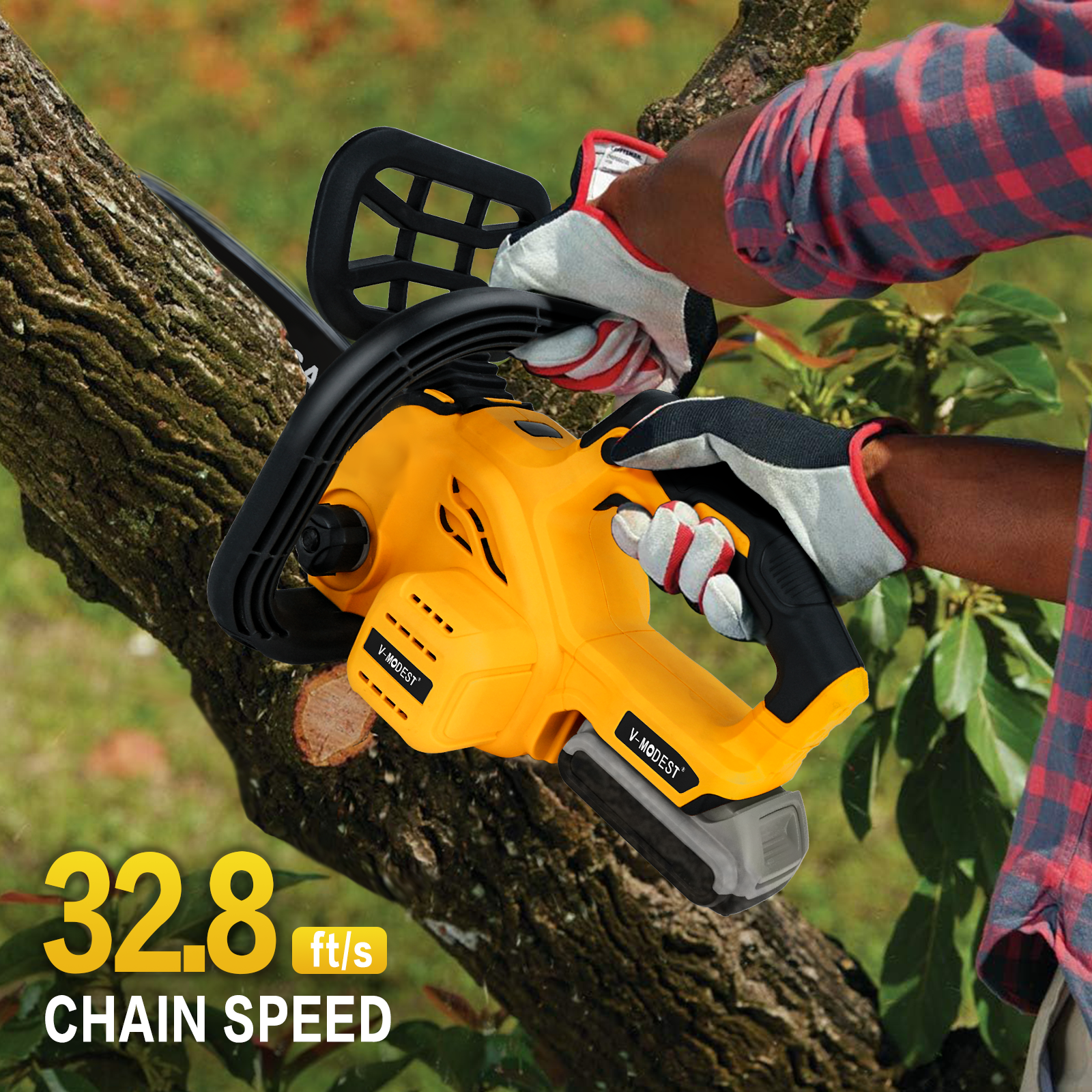 12 in Cordless Compact Chainsaw For DEWALT 20V MAX Battery Brushless w/2 chains
