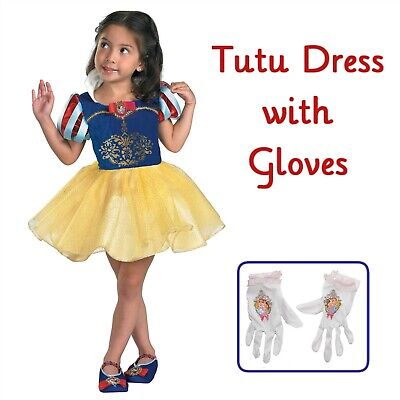 Disney SNOW WHITE Fancy Toddler Costume 3T-4T Ballerina Dress + Princess Gloves