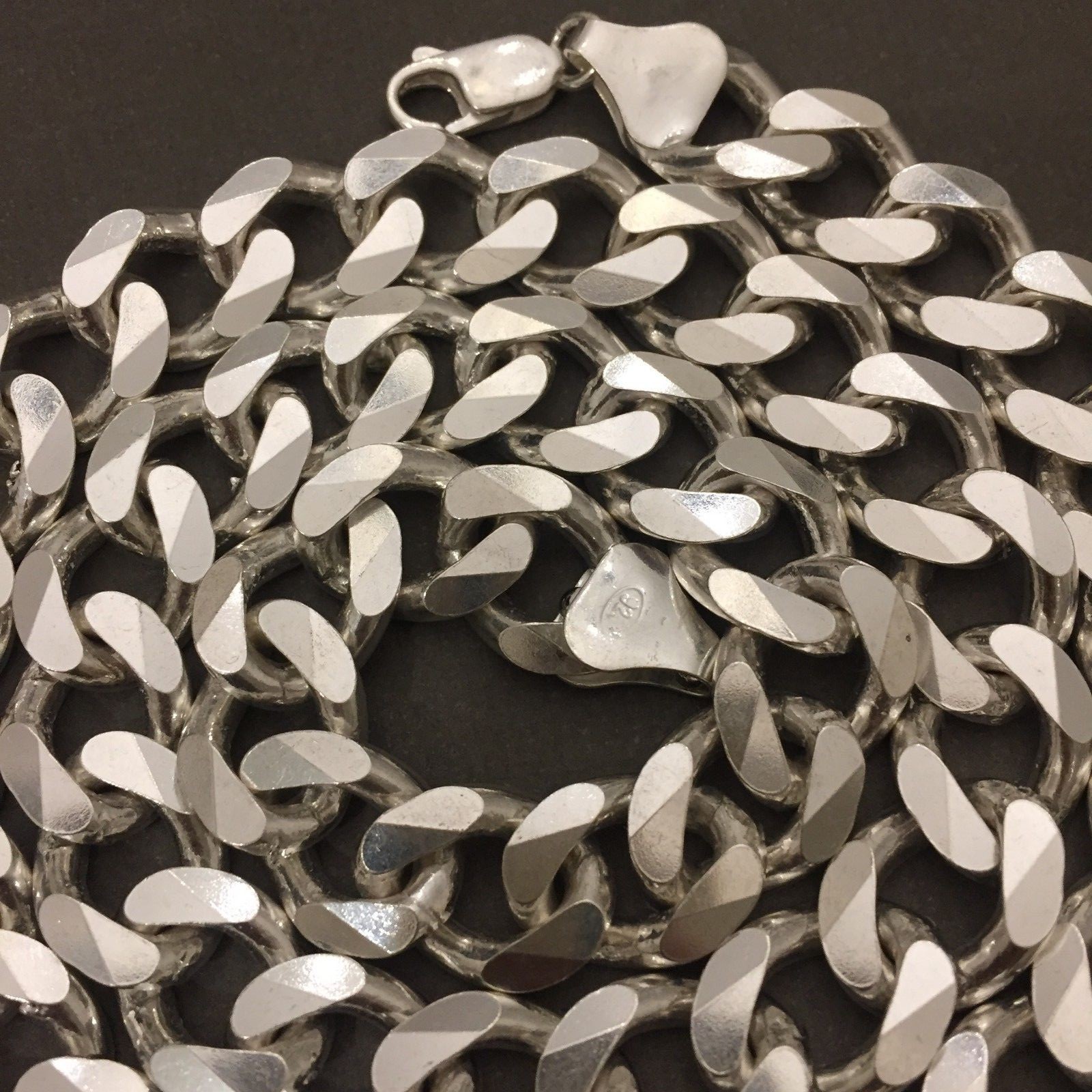 Pre-owned Handmade Mens Miami Cuban Chain Curb Link Jayz Tight 925 Sterling Silver 8mm 102gr 28inch