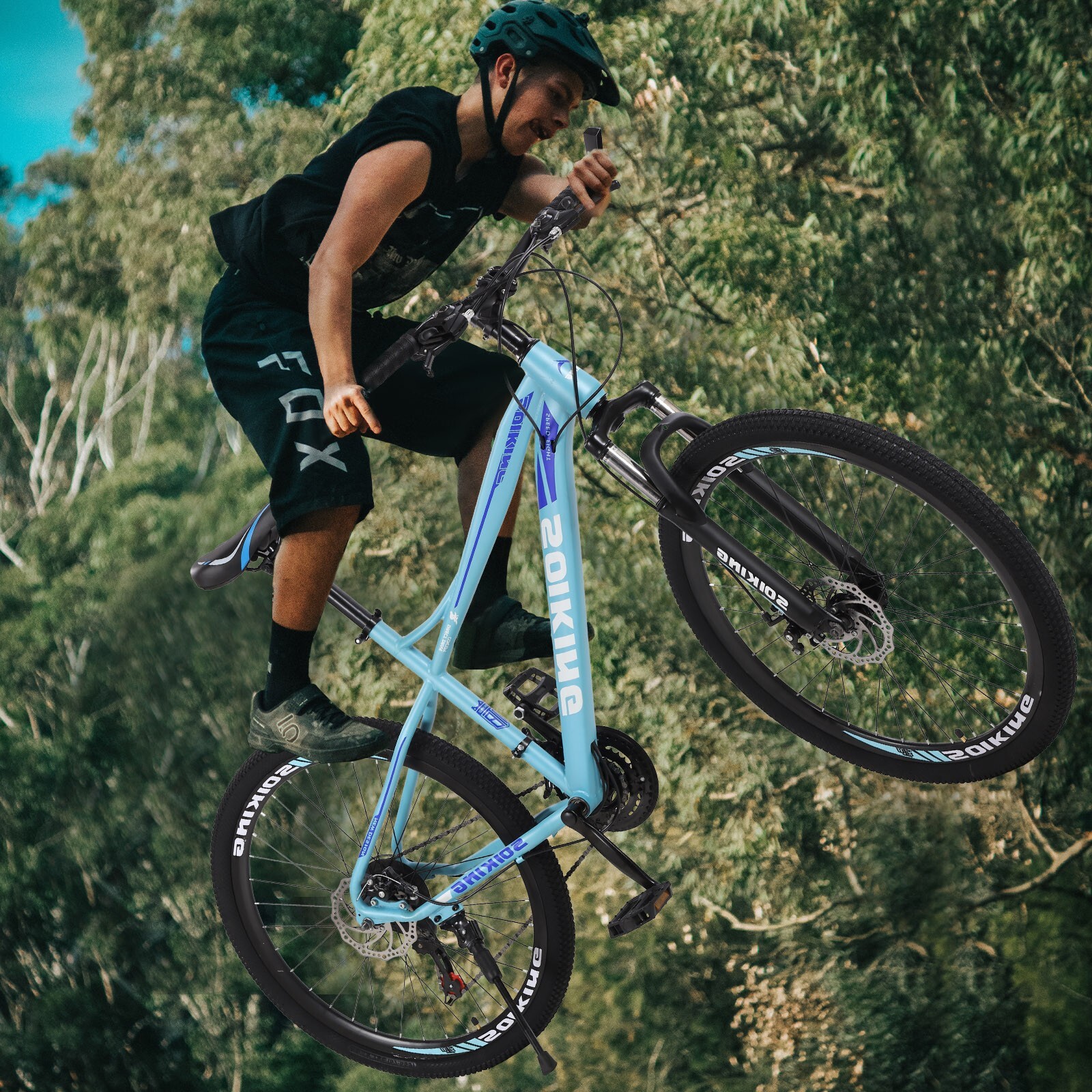 Suspension Non-slip Road Bike 26 In Mountain Bike With 21 Speed Dual Disc Brakes