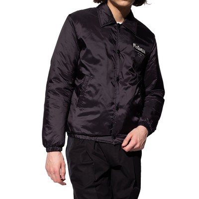 Pre-owned Alexander Mcqueen Windbreaker Logo Jacket 48 It In Black
