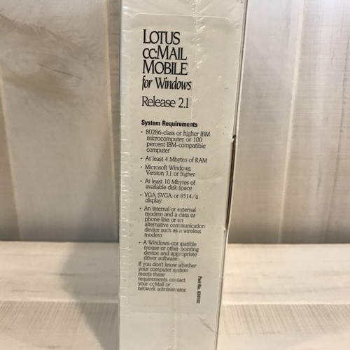 Lotus CC:Mail Version 2.1 Mobile Email for Windows Sealed Old Stock