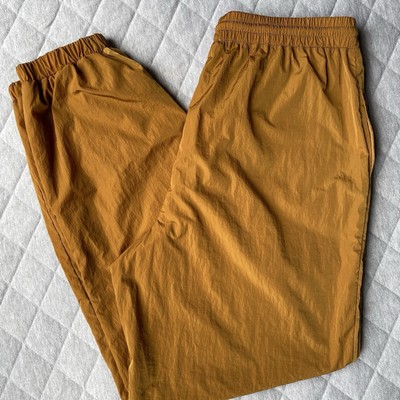 Good American Essential Track Pant 2 Bronze Brown Nylon Joggers Pockets