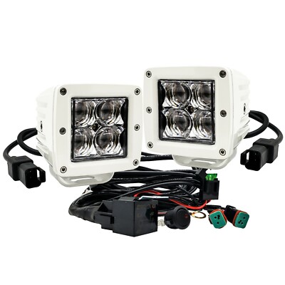 3'' White POD High Intensity LED Dock Lights Spot Beam for Marine Vessels Boat RV